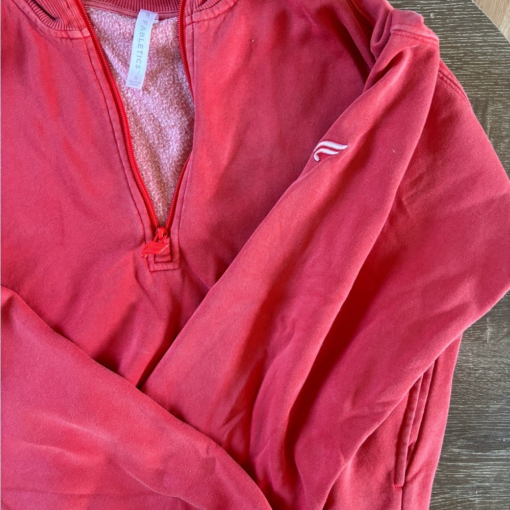 Fabletics Red Quarter-Zip Pullover - image 1
